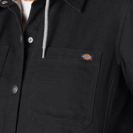 Chaqueta camisera con capucha Duck para mujer Dickies, Negro, XS