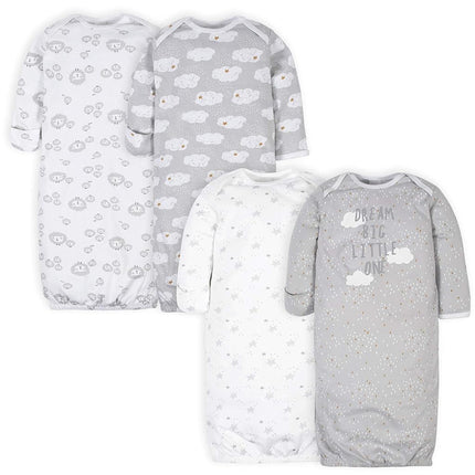 Gerber Baby, bata de dormir de 4 unidades para niño y niña, oveja gris, 0-6 meses