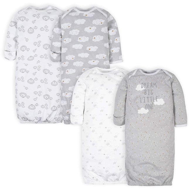 Gerber Baby Boy and Girls 4-Pack Sleeper Gown, She