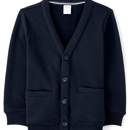 Gymboree Boys and Toddler Long Sleeve Zip Up Hoodie and Cardigan Sweaters, Navy Slate, 10
