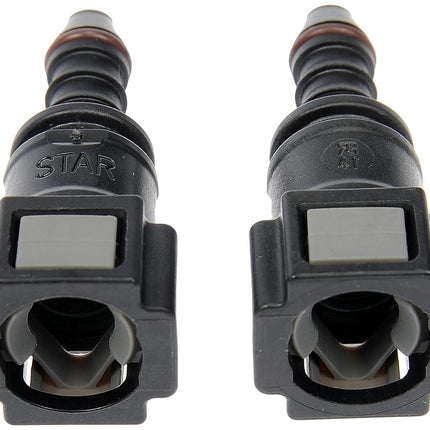 Dorman 800-188 Quick Connector 5/16 in. Steel to 6mm Nylon 180 with O-Ring, 2 Pack