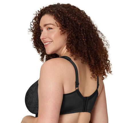Playtex 18-Hour Ultimate Lift Wireless Bra, Wirefree Bra with Support, Full-Coverage Wireless Bra for Everyday Comfort, Black, 44D