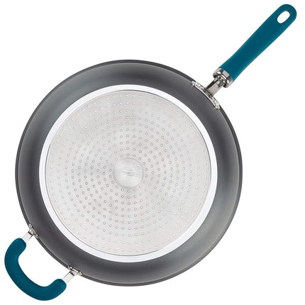 Rachael Ray Create Delicious Deep Hard Anodized Nonstick Frying Pan/Fry Pan/Hard Anodized Skillet - 12.5 Inch, Gray