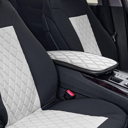 FH Group FH1053WHITEDM-AVC Diamond Pattern Neosupreme Center Console Pad Water-Resistant Black Seat Box Cover Protector fits Most Cars, SUVs, and Trucks