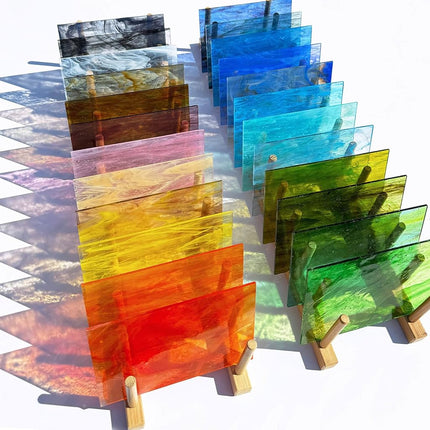 LITMIND 24 Sheets Transparent Streaky Stained Glas