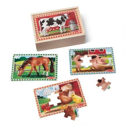 Melissa & Doug Farm Jigsaw Puzzles in a Box (Four 