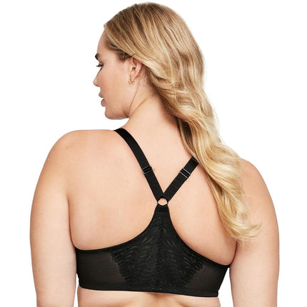 Glamorise Front-Closure T-Back Wonderwire Underwire Bra 1246 (Women's & Women's Plus) Black