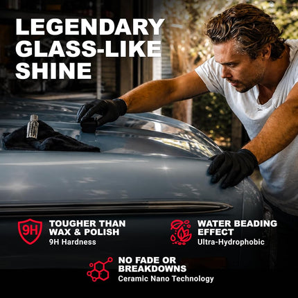 AvalonKing Armor Shield IX – DIY Ceramic Coating for Cars – High-Performance 82% Active Content for Deep Gloss & Long-Lasting Protection – Weatherproof Multi-Surface Car Ceramic Coating Kit – 30ml