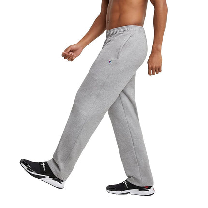 Champion Men's, Powerblend, Fleece Open-Bottom Sweatpants (Reg. Or Big & Tall) Pants, Oxford Gray C Patch Logo, X-Large