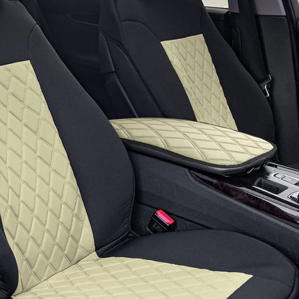 FH Group PU001BLACK114 Universal Fit Black Automotive Seat Covers fits most Cars, SUVs, and Trucks (Faux Leather, Full Set with 4 Headrest Covers)