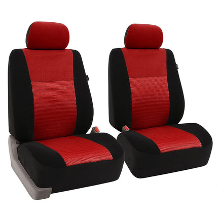 FH Group Front Set 3D Air Mesh Car Seat Covers for Low Back Car Seats with Removable Headrest, Universal Fit, Airbag Compatible Seat Cover for SUV, Sedan Red