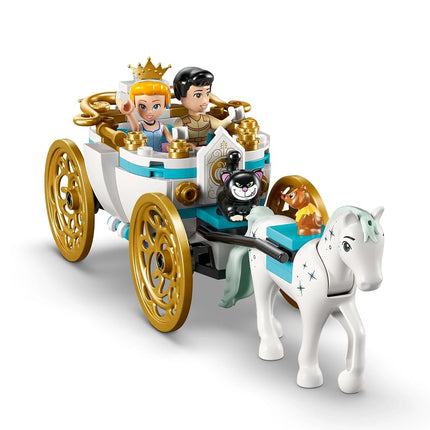 LEGO ǀ Disney Princess Cinderella’s Castle & Horse Carriage Toy - incl. Cinderella & Prince Charming Mini Dolls, plus Lucifer, Gus and a Horse Animal Figure - Gift for 6+ Year Old Girls - 43275