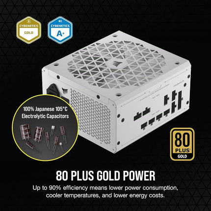 CORSAIR RM750x Shift Fully Modular ATX Power Supply - 80 Plus Gold - ATX 3.1 - PCIe 5.1 - Zero RPM - Modular Side Interface - White