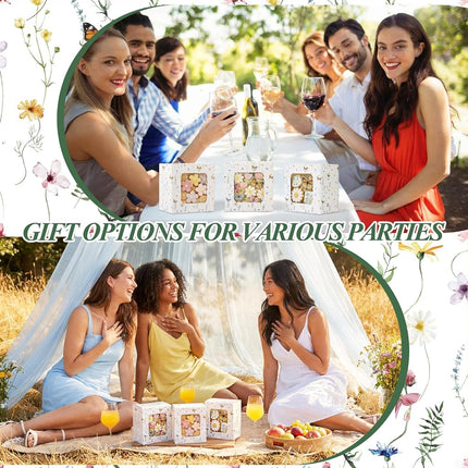 Chivertion 50 Pcs Wild Flower Cookie Box with Window Wildflower Small Bakery Boxes Cake Treat Containers for Pastry Donuts Macaroon Wedding Bridal Shower Birthday Party Favors