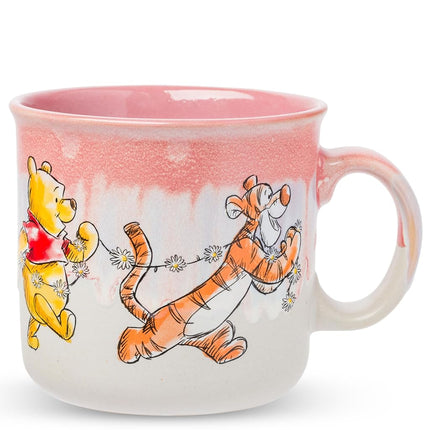 Silver Buffalo Winnie The Pooh Group Reactive Glaze Ceramic Camper Mug, 20 Ounces