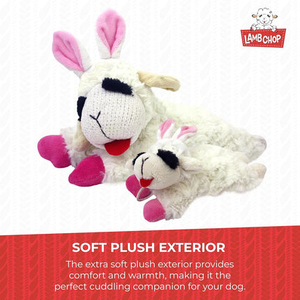 Multipet Easter Bunny Ears Lamb Chop Dog Toy 11"