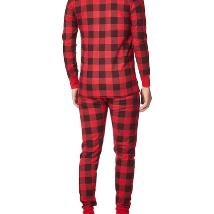 Fruit of the Loom Men's Thermal Waffle Sleep Set (Top and Bottom) Base Layer, Red, XXL