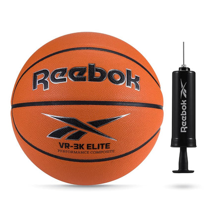 Reebok Hi Vis Elite Basketball, Taille Officielle, Cuir Composite, Prise Antidérapante, Maintien Constant de la Forme, Pompe et Aiguille Incluses, Série VR-3K