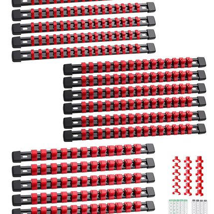 ALOANES 18PC Socket Organizer, Socket Rails Fit 1/