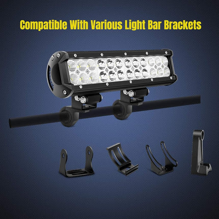 Nilight - 90028D 4PCS LED Light Bar Horizontal Bar Clamp Mounting Kit Fit on 0.75" 1" 1.25" Bull Bars Roof Racks Roll Cages for ATV UTV and Trucks,Black