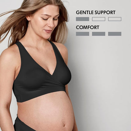 Medela Keep Cool Sleep Bra | Seamless Maternity & Nursing Sleep Bra with Full Back Breathing Zone and Soft Touch Fabric, Black, S