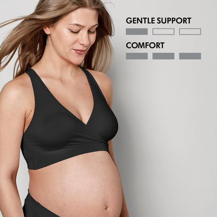 Medela Keep Cool Sleep Bra | Seamless Maternity & Nursing Sleep Bra with Full Back Breathing Zone and Soft Touch Fabric, Black, S