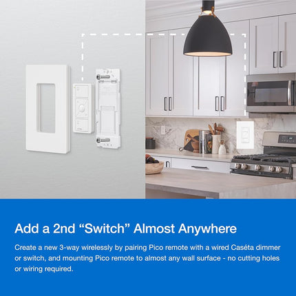 Lutron P-BDG-PKG1W Caseta Wireless Dimmer Kit with Smart Bridge, White
