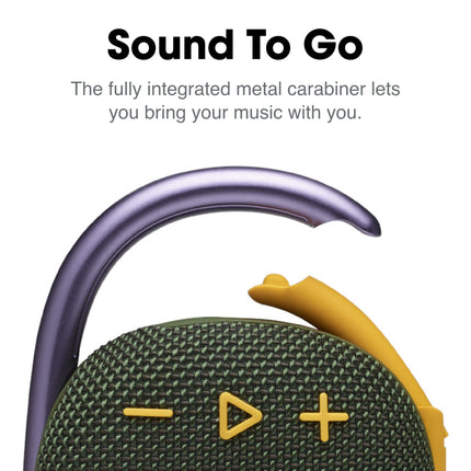 JBL Clip 4, verde - Altavoz portátil Bluetooth 5.1 - Hasta 10 horas de reproducción - Resistente al agua y al polvo - Incluye cancelación de ruido y altavoz antieco