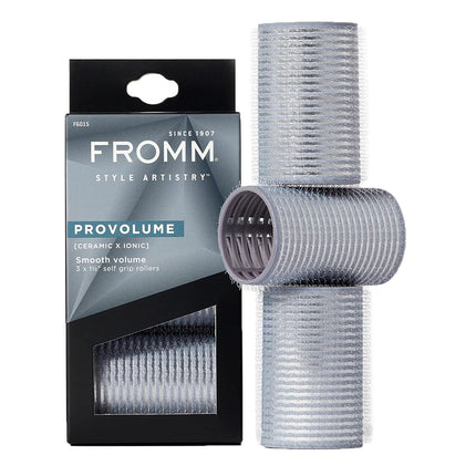 Fromm ProVolume 1.5" Self-Grip Ceramic Ionic Thermal Hair Rollers, 3 Count Salon Quality Hair Curlers for Short, Medium and Long Hair