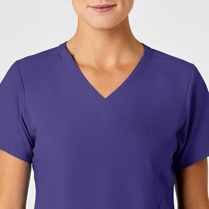 WonderWink Women's Stylized V-Neck Top, Grape, Small
