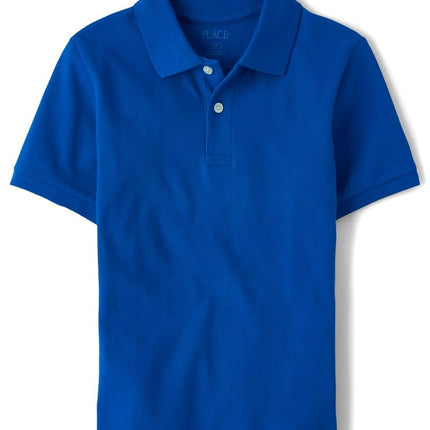 The Children's Place,Polo de manga corta,Renew Blue,XL (14), Azul, Talla extra grande