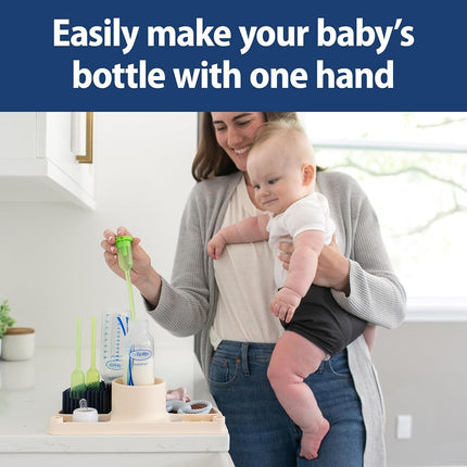 Dr. Brown’s 2-in-1 Dry & Prep Silicone Mat, Silicone Baby Bottle Drying Mat with Removable Pegs for Baby Essentials, Built-in Bottle Prep, BPA-Free