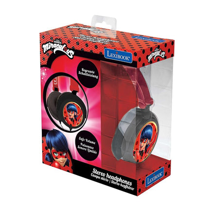 Lexibook, Miraculous Ladybug Tikki Stereo Headphones, Safe Volume, Foldable and Adjustable, Red, HP015MI