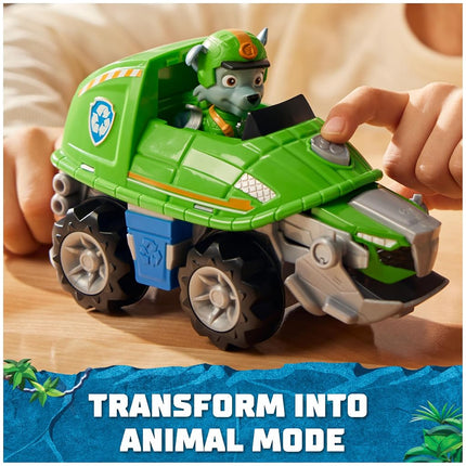 PAW Patrol Jungle Pups, Rocky Snapping Turtle Vehicle, Toy Truck with Collectible Action Figure, Kids Toys for Boys & Girls Ages 3 and Up