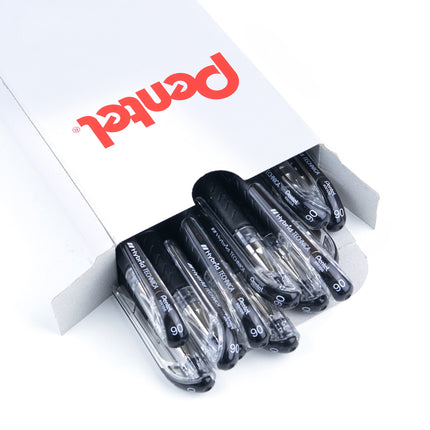 Pentel Arts Hybrid Technica 0.6 mm Pen, Fine Point, Black Ink, Box of 12 (KN106-A)