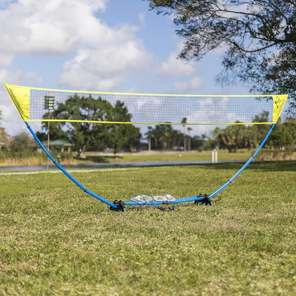 EastPoint Sports 15ft 4-Player Badminton Set with Net, Rackets, Shuttlecocks and Carry Caddy - Easy Setup Backyard Badminton Net