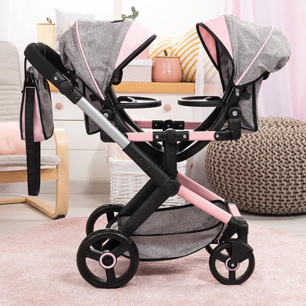 Bayer Design Twin dolls pram with bag, adjustabl, seats variable fixable