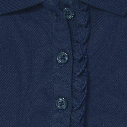 Polo de piqué con volantes y manga corta para niña de Children's Place, paquete de 6 unidades en rubí/azul marino/blanco, talla XXG