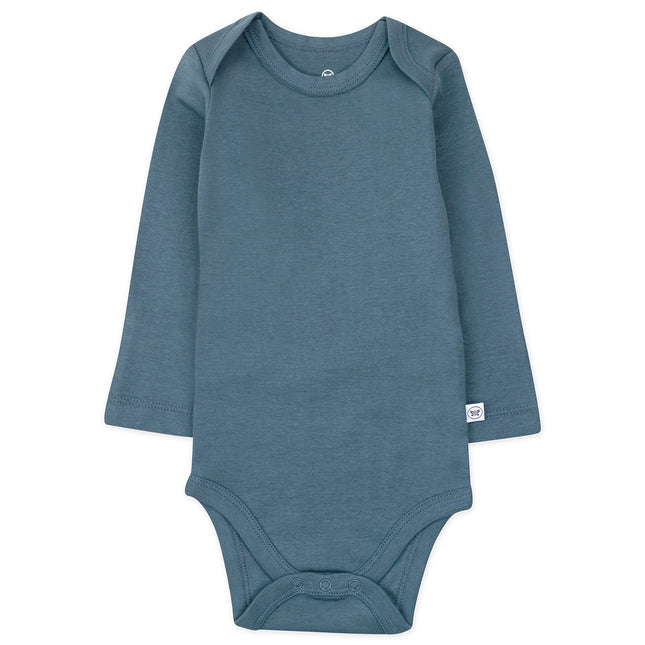 HonestBaby Paquete de 5 bodysuits de manga larga para bebés, de una pieza, 100% algodón orgánico, para bebés varones, unisex, Morning Mountains, 24 meses