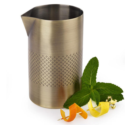 Barfly Double Wall Diamond Lattice Mixing Tin, Antique Gold