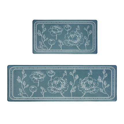 Kitchen Floor Mat Set of 2, Anti Fatigue Kitchen Mat 17"x47"+17"x29"