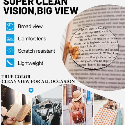 OCCI CHIARI Reading Glasses for Women +3.0 Large Reaers for Women (+1.0 +1.25 +1.5 +1.75 +2.0 +2.25 +2.5 +2.75 +3.0)