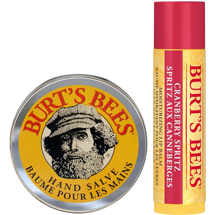 Burt's Bees for Lip & Hand, Cranberry Spritz Lip Balm and Hand Salve in a Festive Box, Bit of Burt's