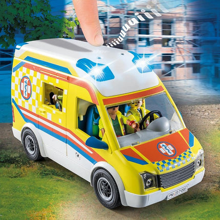 Playmobil 71202 City Life Ambulance with Lights and Sound, toy playset suitable for ages 4+