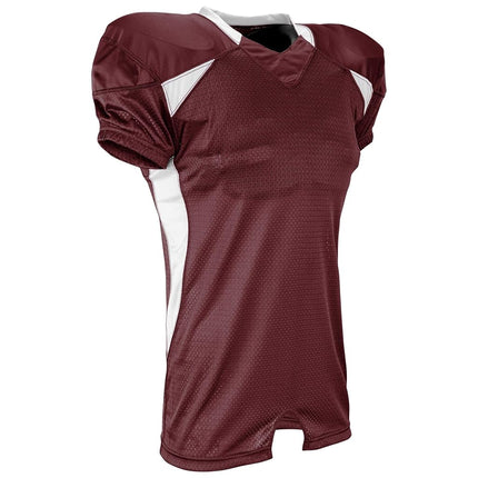 CHAMPRO Boys Game Huddle Stretch Polyester Dazzle Youth Football Jersey, Maroon,White, Medium US