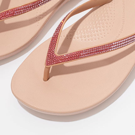 FitFlop DG5137-080 IQUSHION Ombre Sparkle CHANCLAS Beige US10