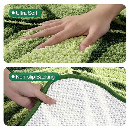 LUMI Leaf Bathroom Rug, Non Slip Absorbent Washable Bath Mat, 60 x 80 cm
