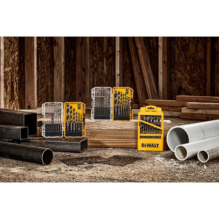 DEWALT Drill Bit Set, 14-Piece, 135 Degree Split Point, For Plastic, Wood and Metal (DWA1184)