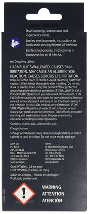 Jura Decalcifying/Descaling Tablets (9 tablets)
