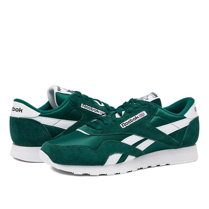 Reebok Men's Classic Nylon Sneaker, Collegiate Green/Collegiate Green/White, 2 UK